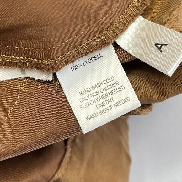 Ann Taylor 100% Lyocell Elastic Waist Belted Shorts Brown Size 8 - Picture 7 of 8